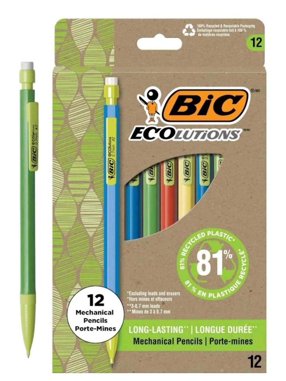 Bic Ecolutions Mechanical Pencils 12pk Brand New